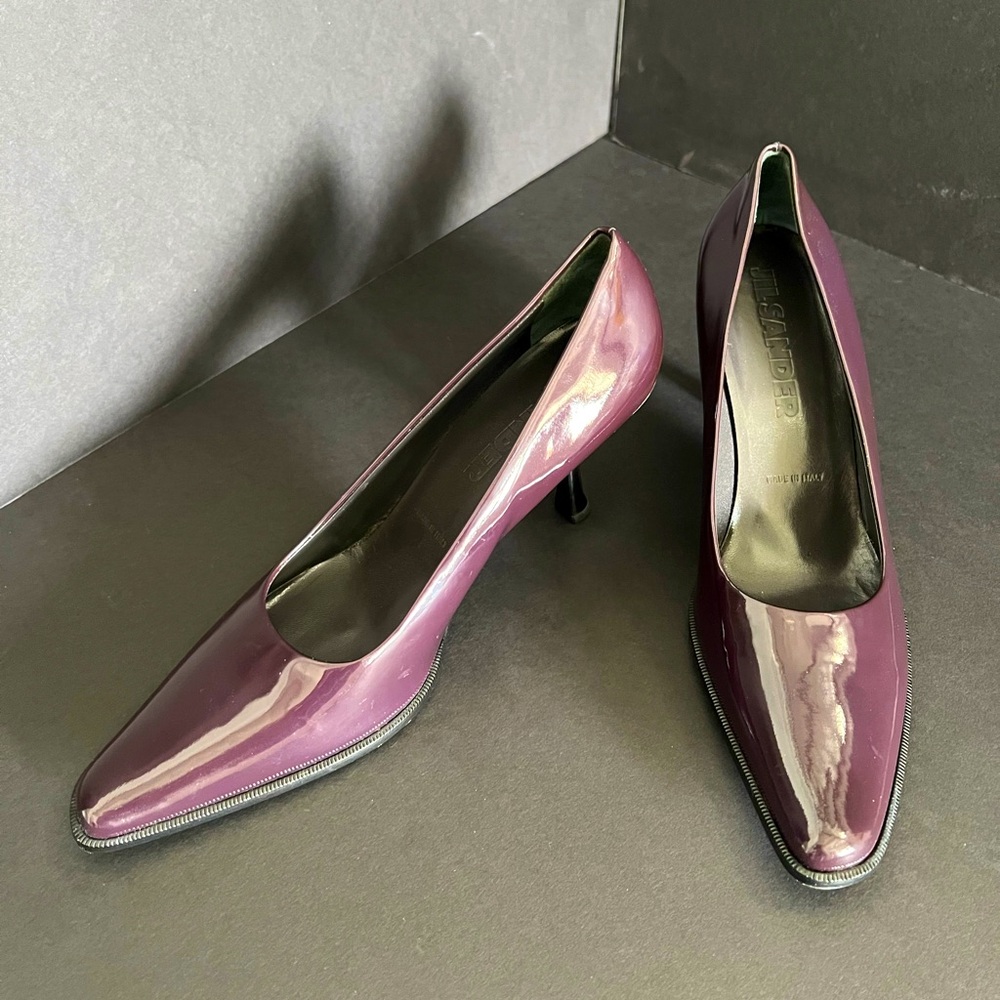 VINTAGE Jil Sander Patent Leather Eggplant Heels